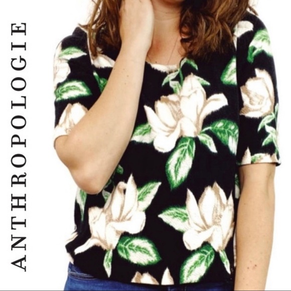 Anthropologie Tops - ANTHROPOLOGIE / POSTMARK: Floral Kobus Midi Blouse - Size Large